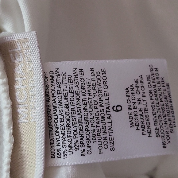 1601- Michael Kors Women's Swimsuit White Color Size 6 NWT - Picture 6 of 10